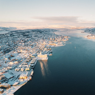 Vista dall'alto di Tromso