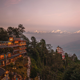 Tramonto con l'Himalaya da Nagarkot