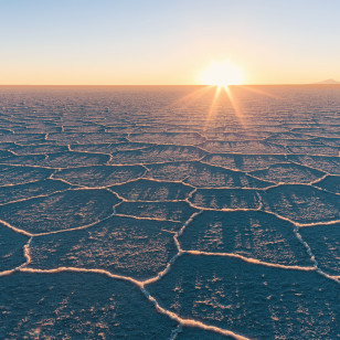 Tramonto sul Salar de Uyuni
