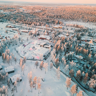 Vista dall'alto del villaggio di Babbo Natale, Rovaniemi