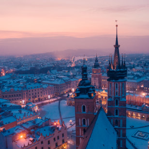 Vista di Cracovia dall'alto