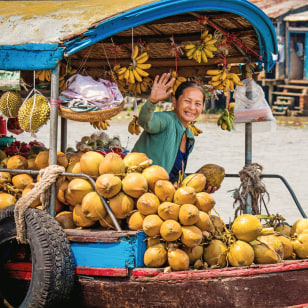 Mercato galleggiante, Delta del Mekong