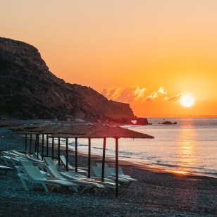 Tramonto sulla spiaggia di Pissouri