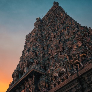 Tramonto al tempio di Meenakshi