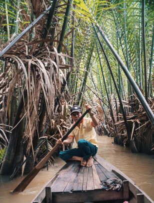 Giro in sampan nel Delta del Mekong