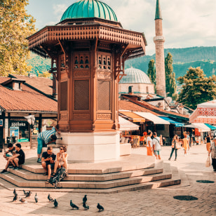 Piazza Baščaršija a Sarajevo
