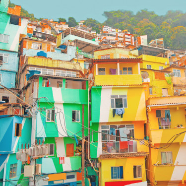 Case colorate delle Favelas, Rio de Janeiro