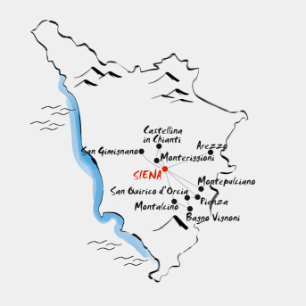 Mappa Chianti e Val d'Orcia