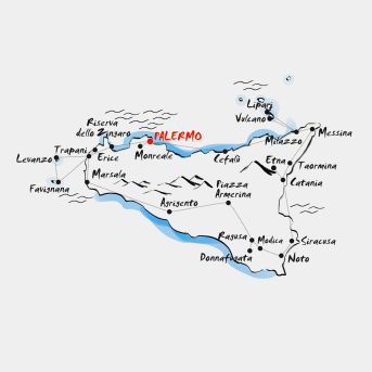 Mappa Gran tour della Sicilia