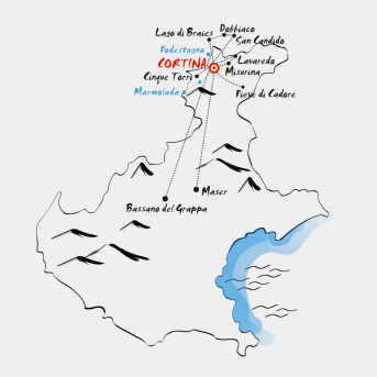 Mappa Cortina la Regina delle dolomiti