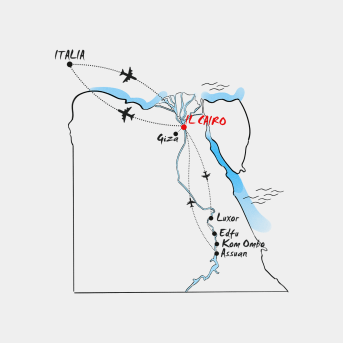 Mappa il Cairo e la crociera sul Nilo