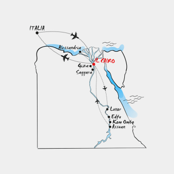 Mappa Il Cairo, il Nico e Alessandria