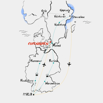 Mappa tre capitali nord