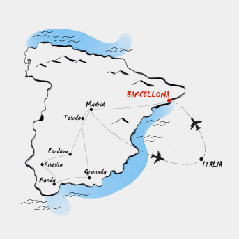 Mappa gran tour della Spagna