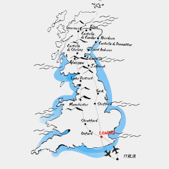 Mappa Londra e Scozia