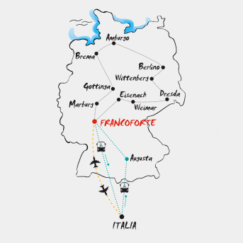 Mappa Gran tour della Germania