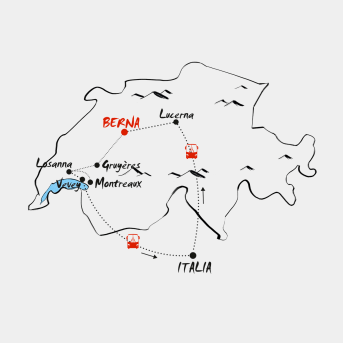 Mappa Berna Losanna Montreaux