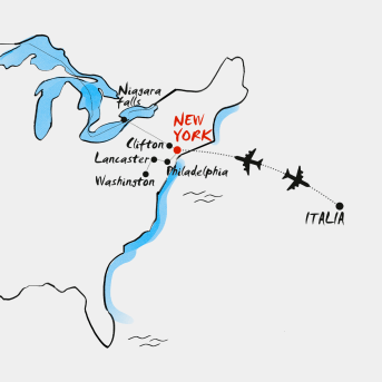 Mappe New York, cascate del Niagara e Washington