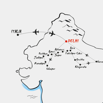 Mappa Rajasthan e Varanasi