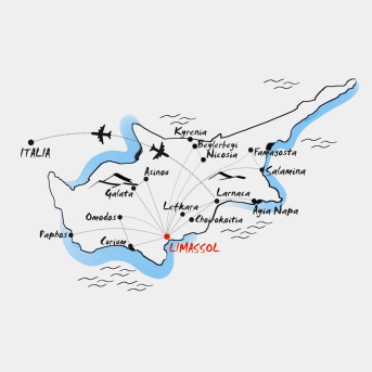 Mappa Cipro, l'isola degli dèi