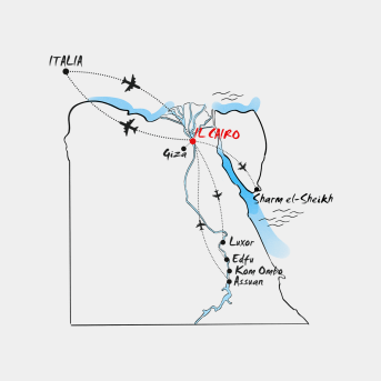 Mappa Egitto classico e mare a Sharm