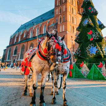 Carrozza di fronte alla Chiesa di Santa Maria, Cracovia