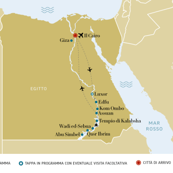 Il Cairo, il Nilo e Lago Nasser - mappa desk