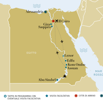 Il Cairo, il Nilo e Alessandria - mappa desk