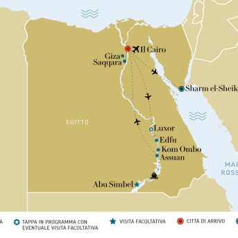 Il Cairo, il Nilo e Mare a Sharm - mappa desk