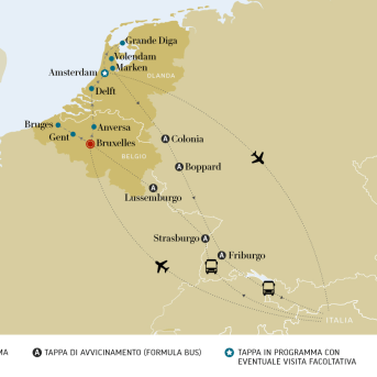 Amsterdam, Fiandre e Reno - mappa desk