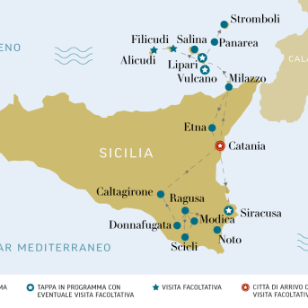 Barocco siciliano e Isole Eolie - mappa desk