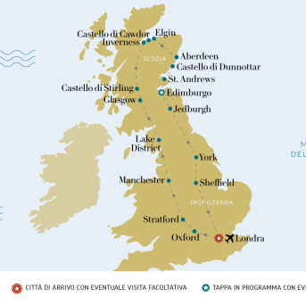 Londra e Scozia - mappa desk