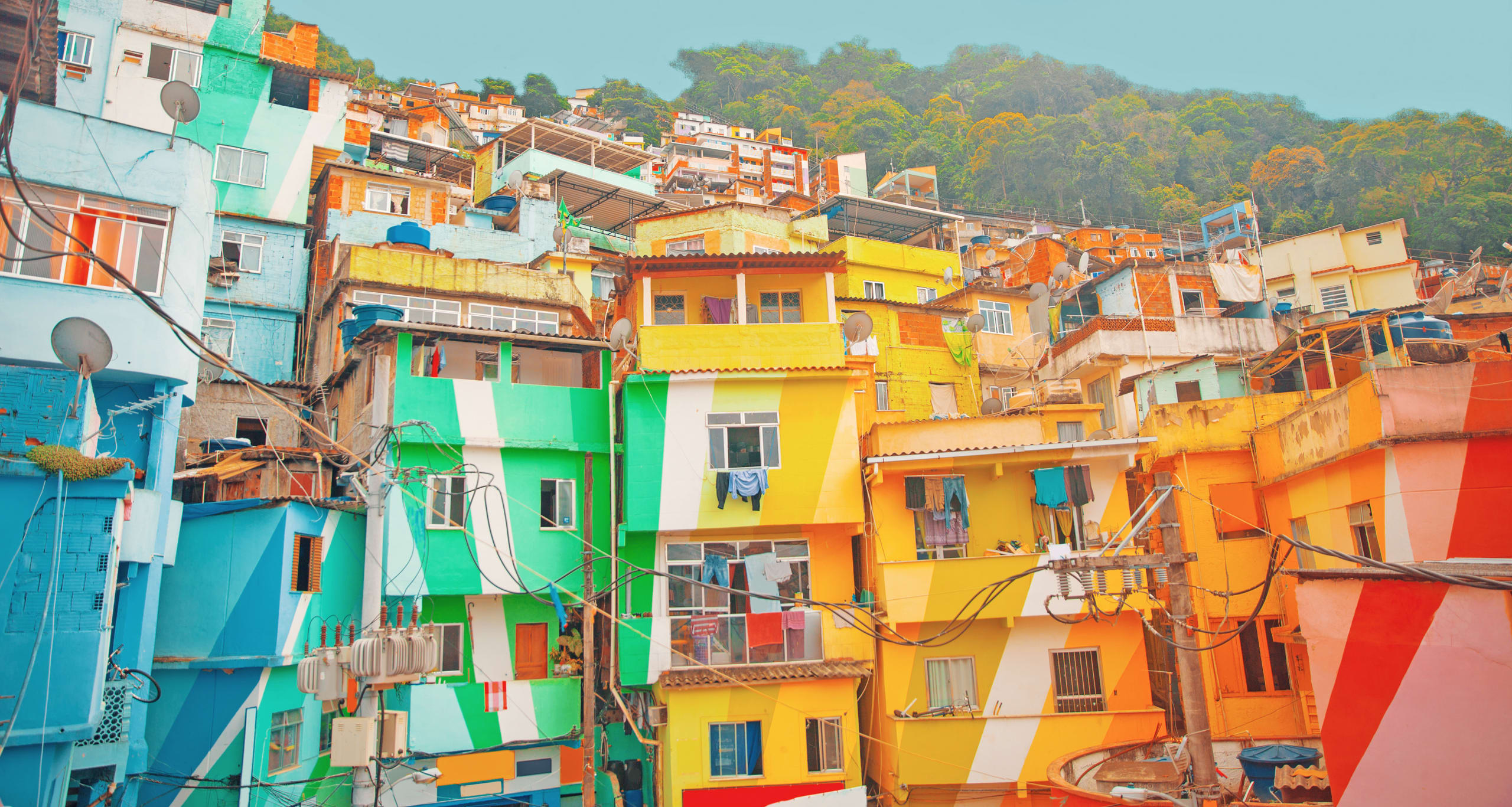 Case colorate delle Favelas, Rio de Janeiro